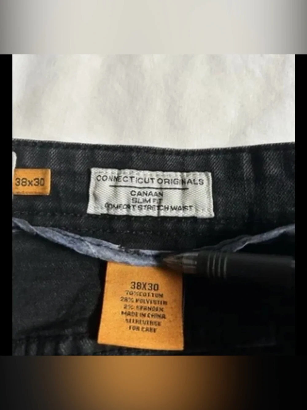 Tailor Vintage‎ Black Canaan Slim Fit Jeans size 38x30